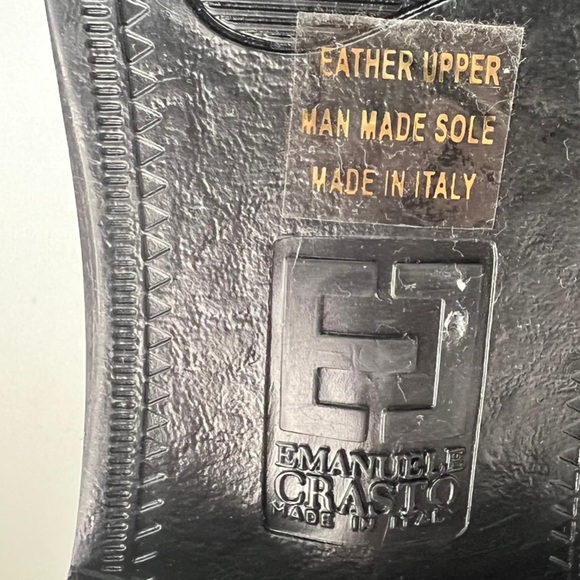 NWT EMANUELE CRASTO ITALY🇮🇹MADE Finest Italian BLACK LEATHER Boot Faux Buckle - Picture 12 of 16